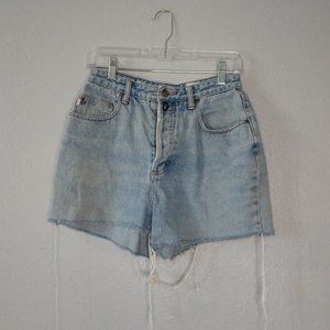 Sam & Libby Women's Size 2 / 26 Denim Distressed Mom Jean Shorts Button Fly High